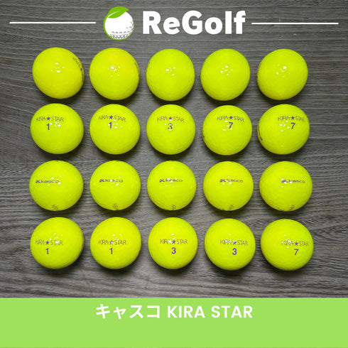 【中古】 ロストボール キャスコ KIRA キラ スター イエロー 20球 Aランク ゴルフボール リゴルフ